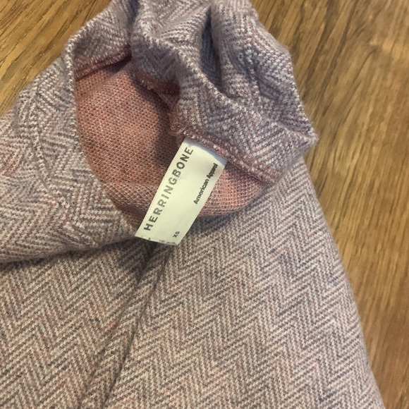 American Apparel Dusty Pink Herringbone Long Sleeve crewneck light sweater - Picture 6 of 10